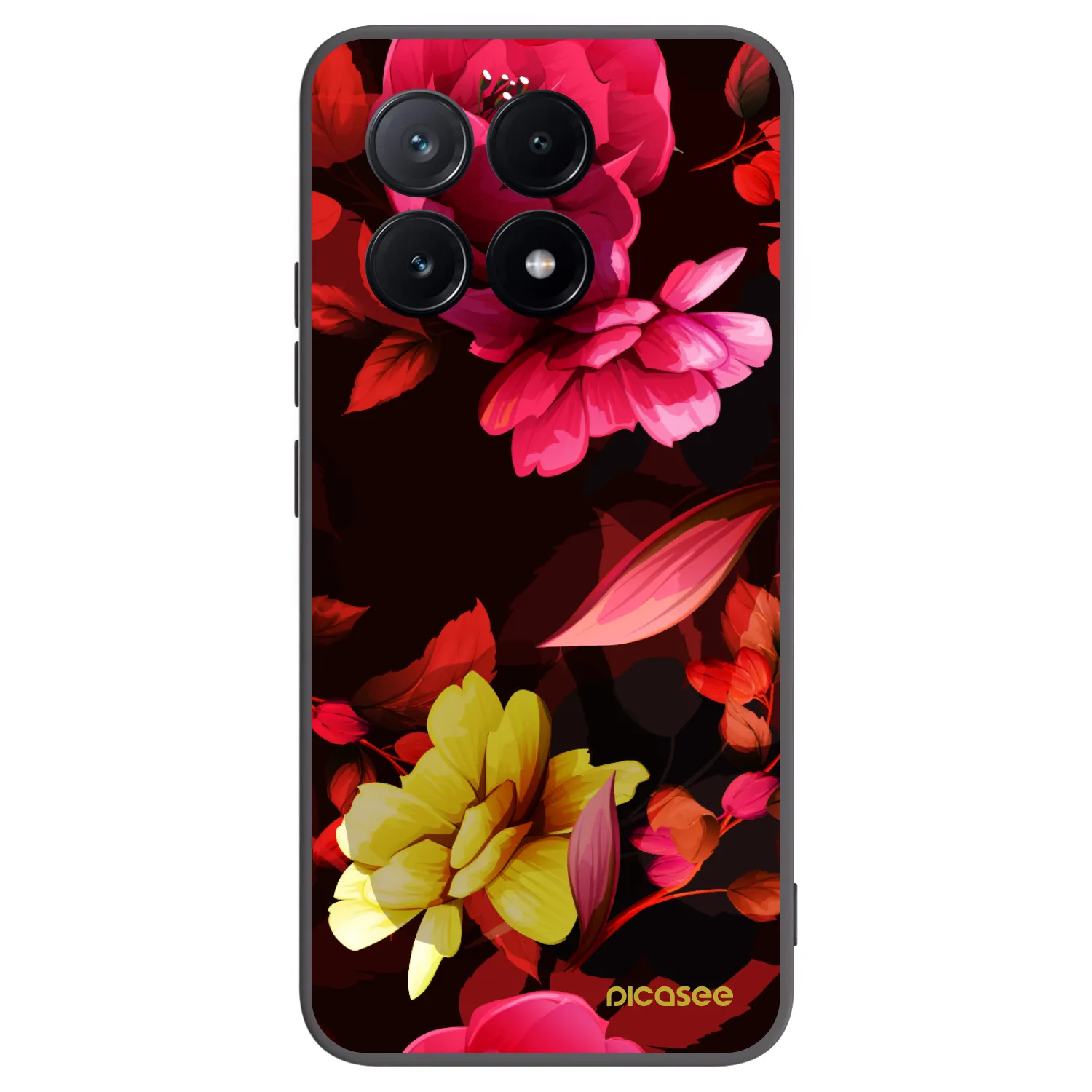 Picasee silikonowe czarne etui na Xiaomi Poco X6 Pro - Dark Peonny