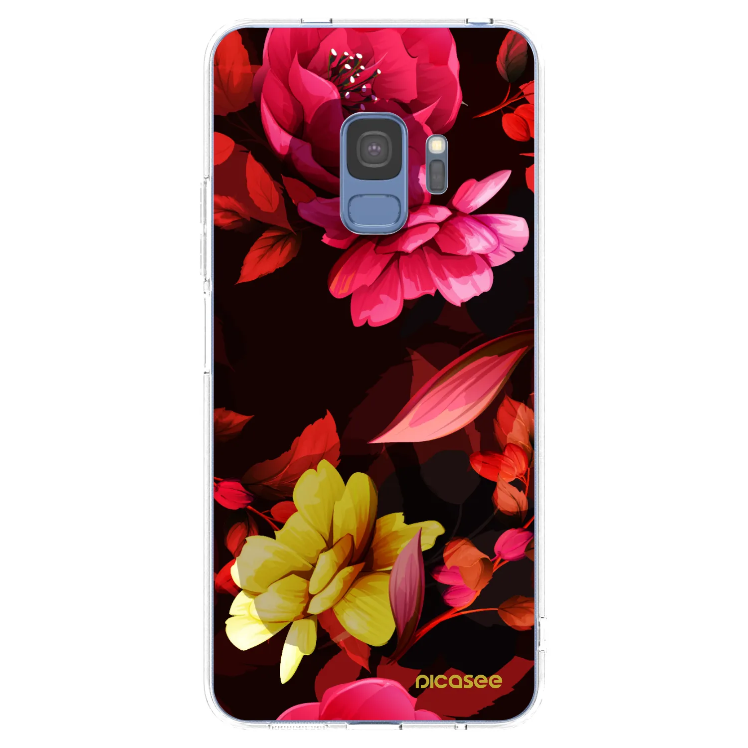 Picasee silikonowe przeźroczyste etui na Samsung Galaxy S9 G960F - Dark Peonny