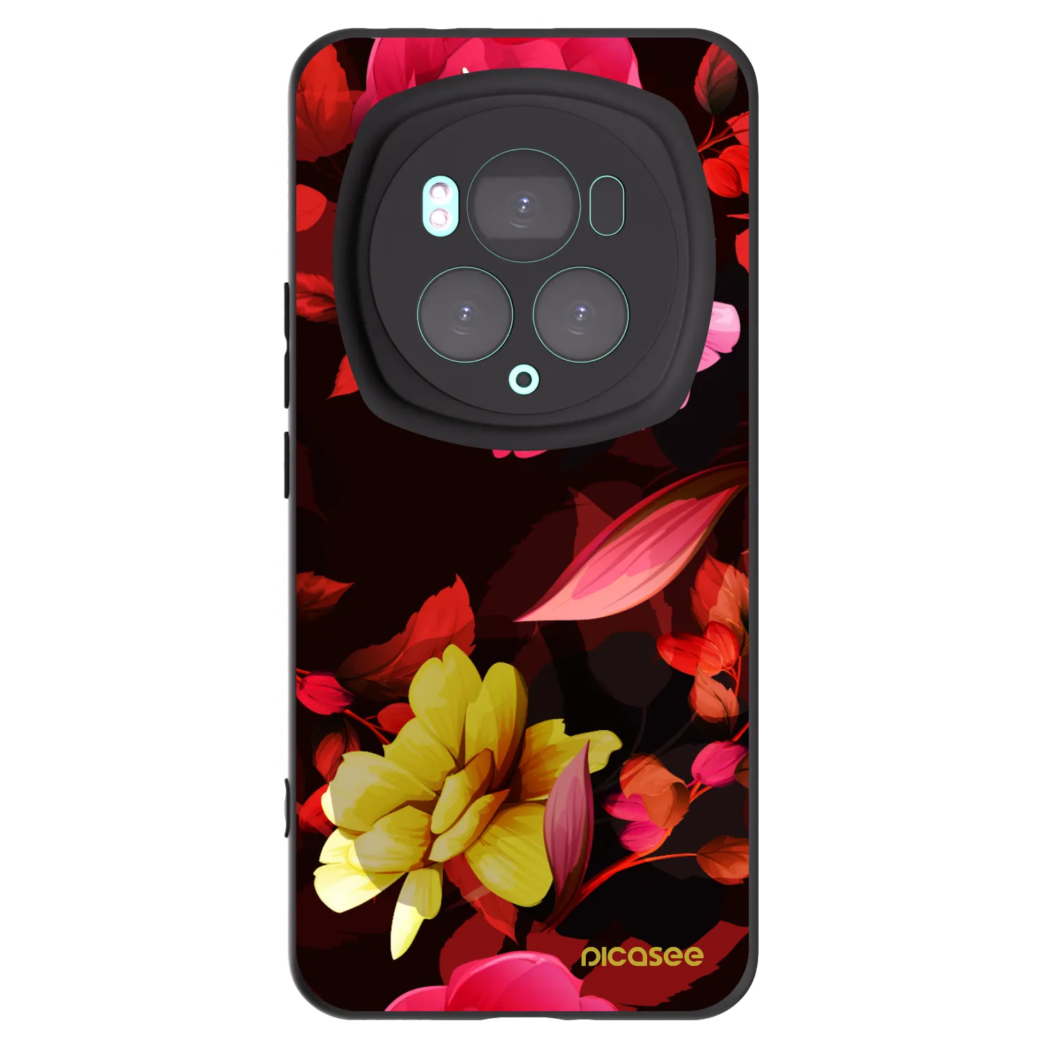 Picasee silikonowe czarne etui na Honor Magic6 Pro - Dark Peonny