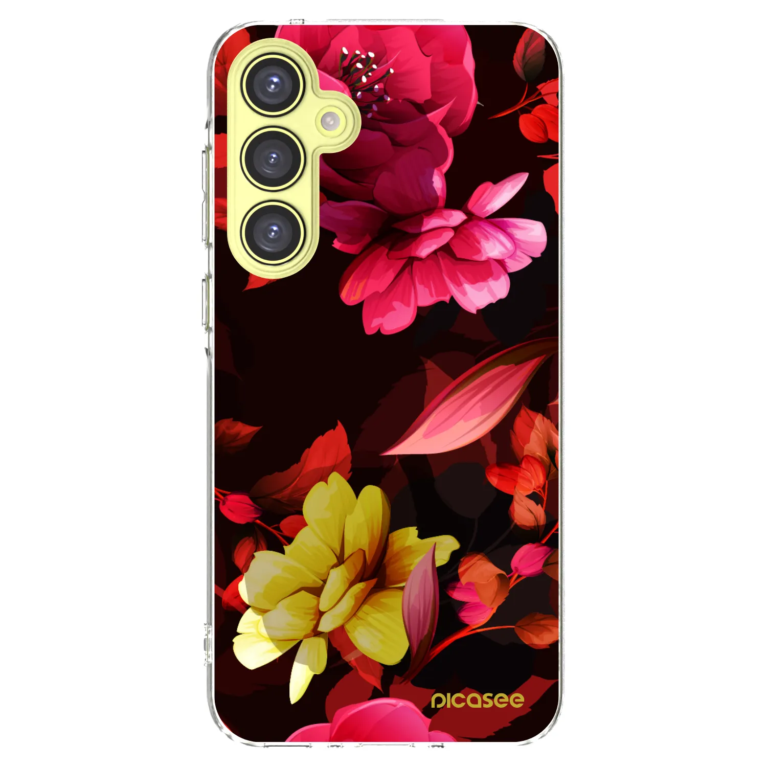 Picasee silikonowe przeźroczyste etui na Samsung Galaxy A35 5G A356B - Dark Peonny