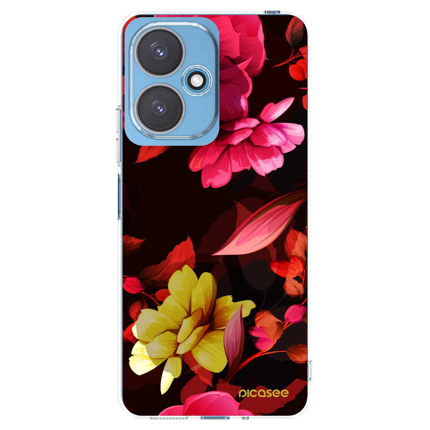 Picasee silikonowe przeźroczyste etui na Xiaomi Redmi 13C 5G - Dark Peonny