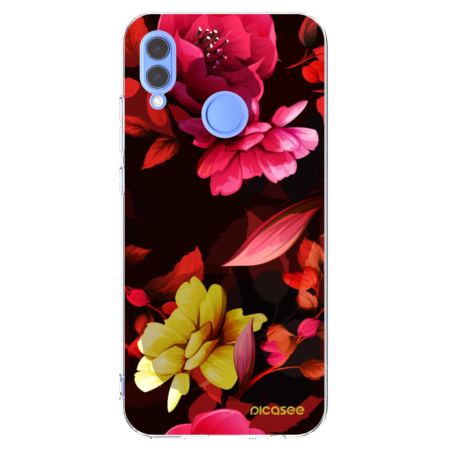 Picasee silikonowe przeźroczyste etui na Honor 10 Lite - Dark Peonny