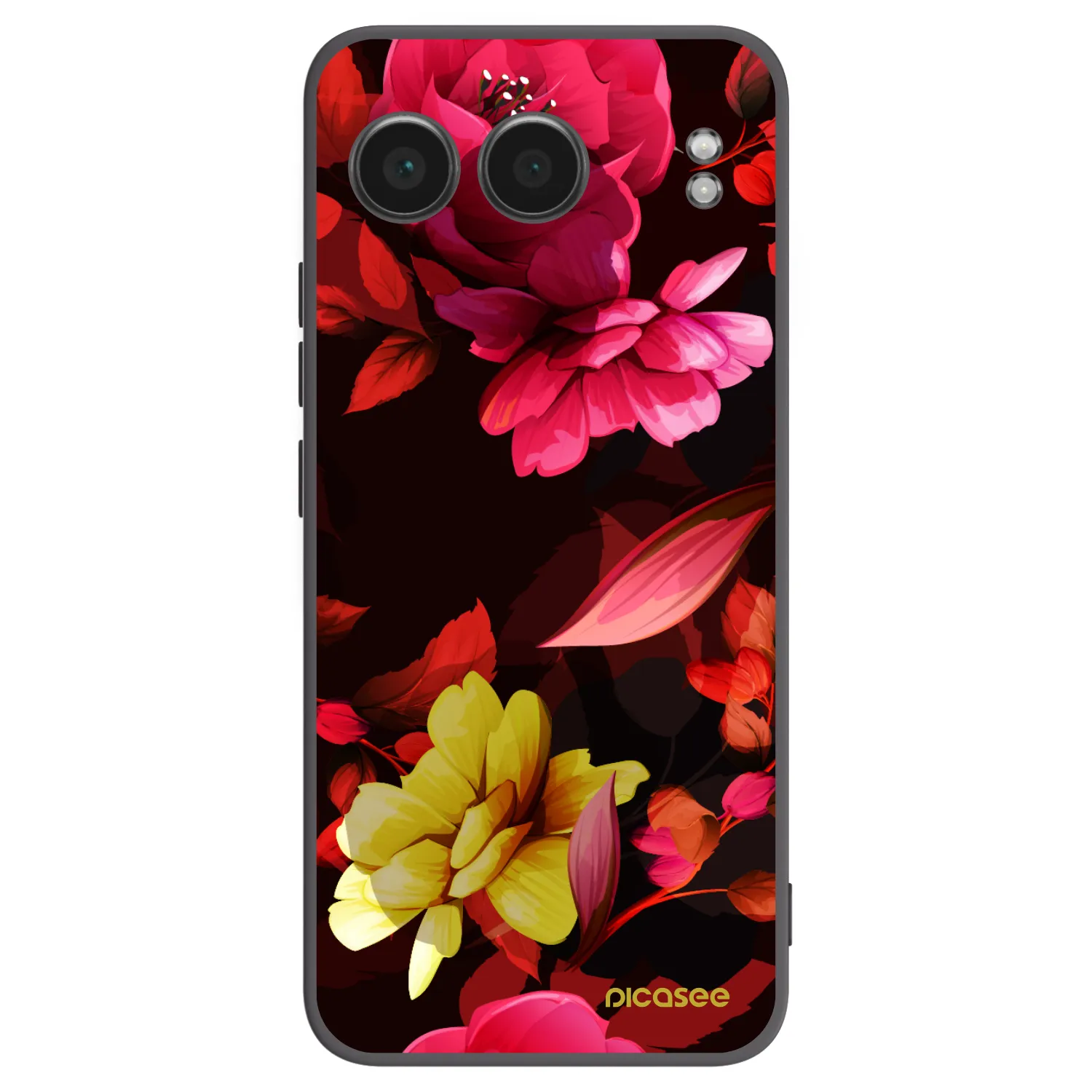Picasee silikonowe czarne etui na OnePlus Nord 4 - Dark Peonny