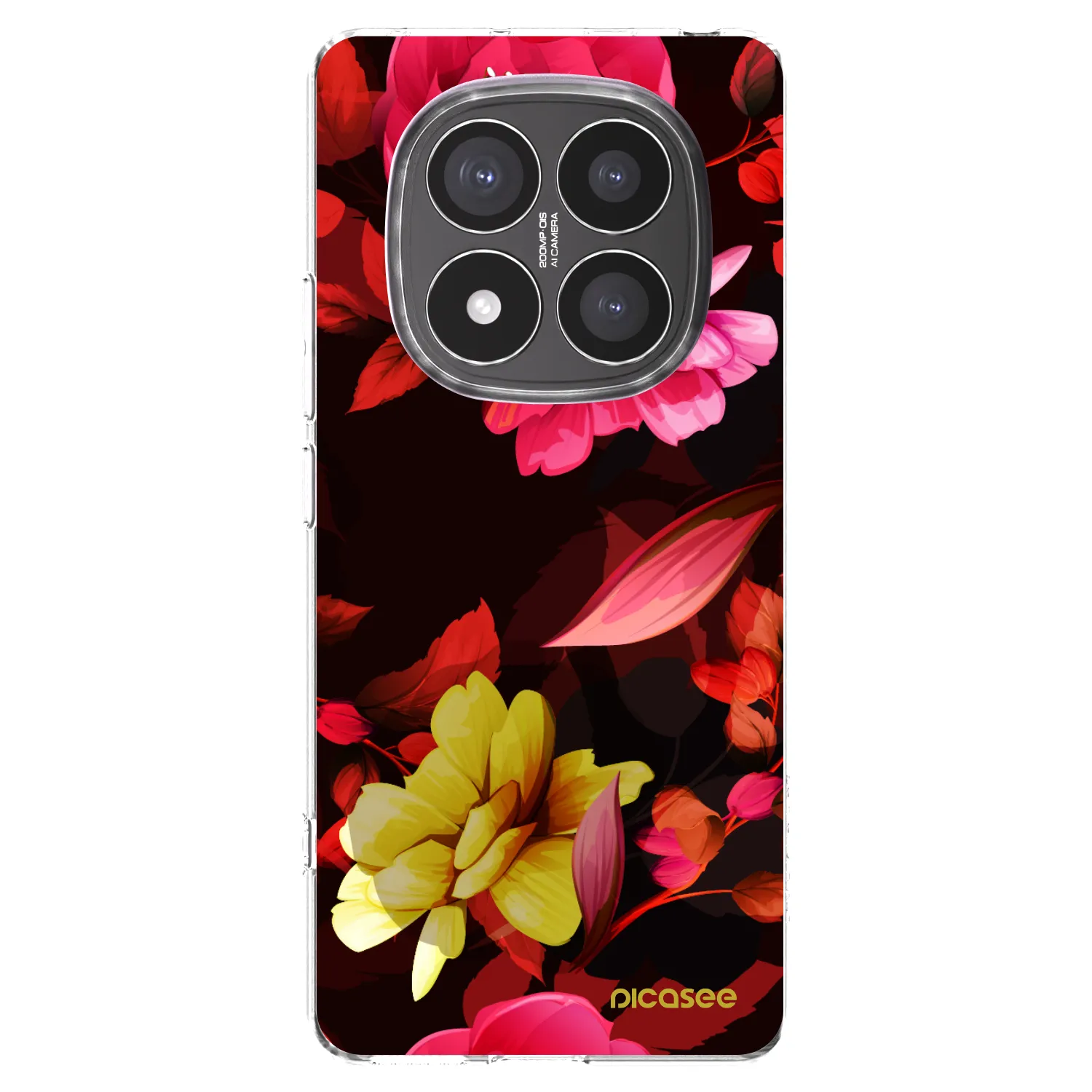 Picasee silikonowe przeźroczyste etui na Xiaomi Redmi Note 14 Pro+ 5G - Dark Peonny
