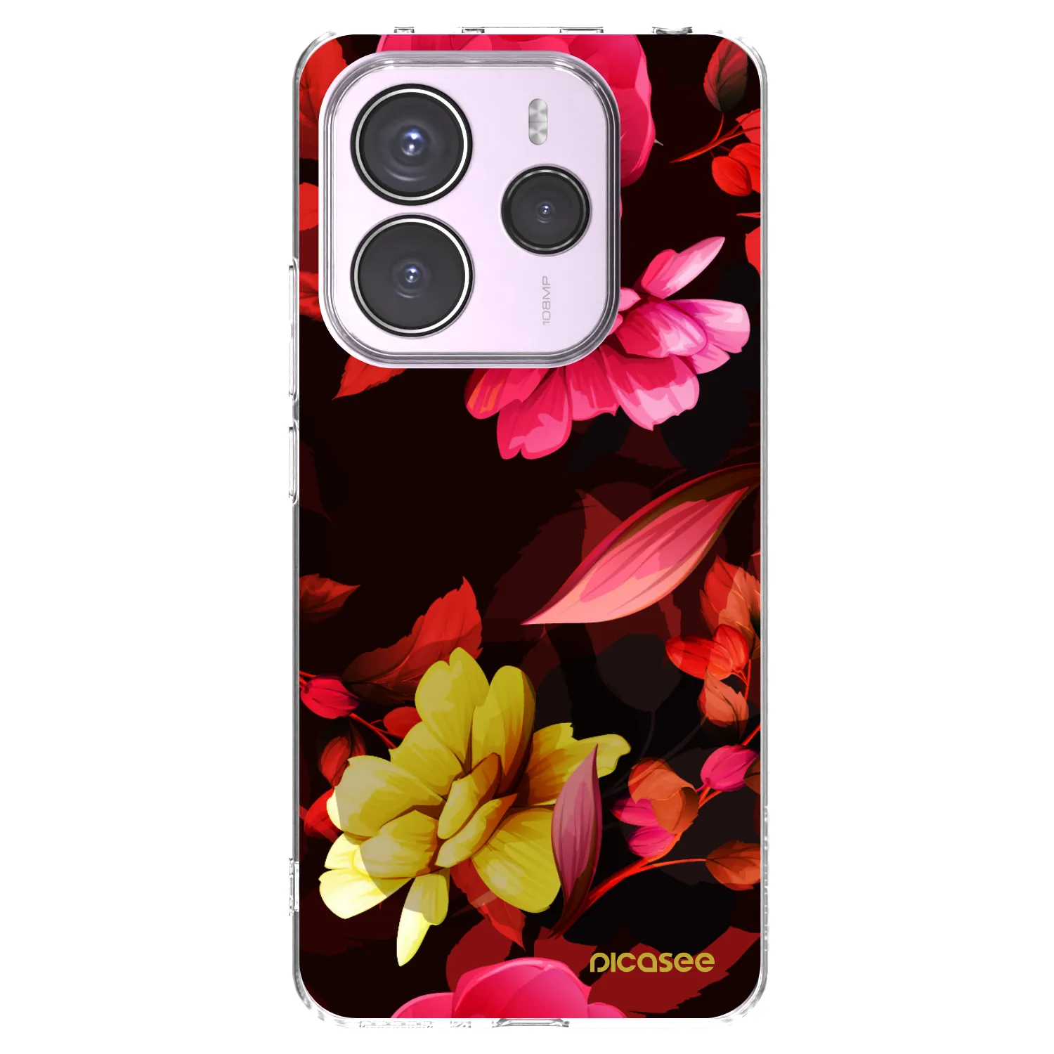 Picasee silikonowe przeźroczyste etui na Xiaomi Redmi Note 14 5G - Dark Peonny