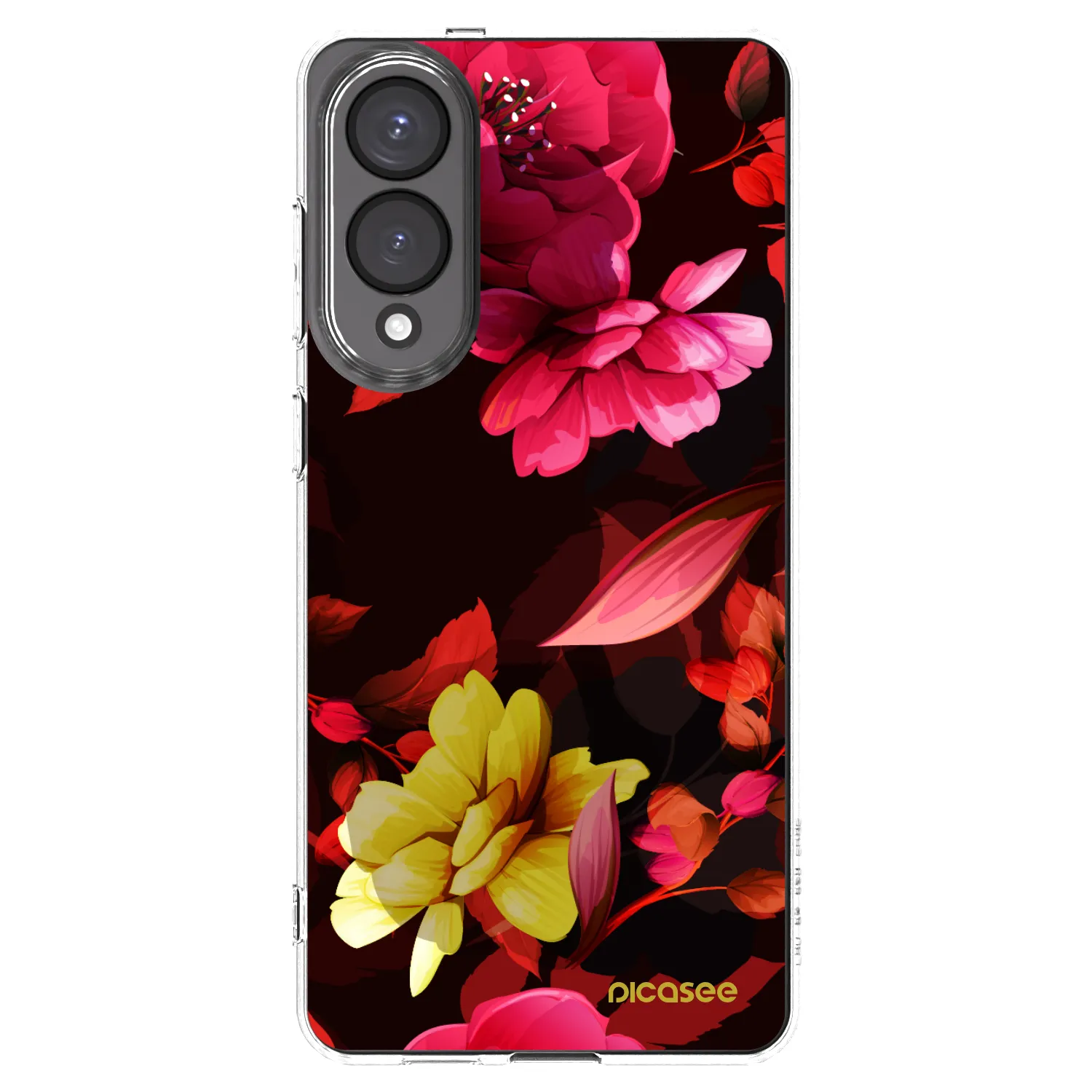 Picasee silikonowe przeźroczyste etui na Samsung Galaxy S25 Edge 5G - Dark Peonny