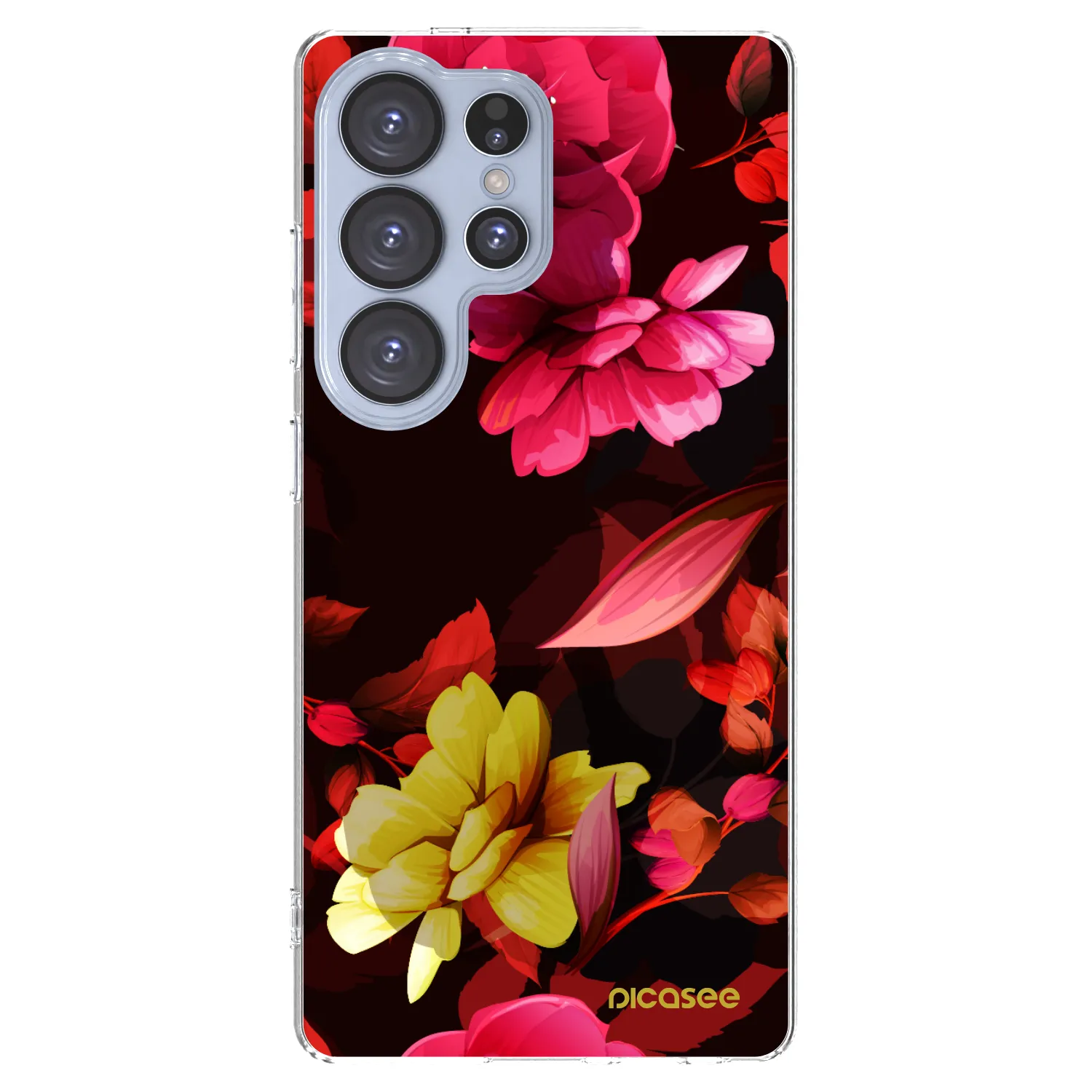 Picasee silikonowe przeźroczyste etui na Samsung Galaxy S25 Ultra 5G - Dark Peonny