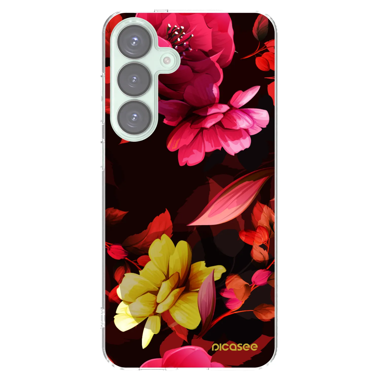 Picasee silikonowe przeźroczyste etui na Samsung Galaxy S25+ 5G - Dark Peonny
