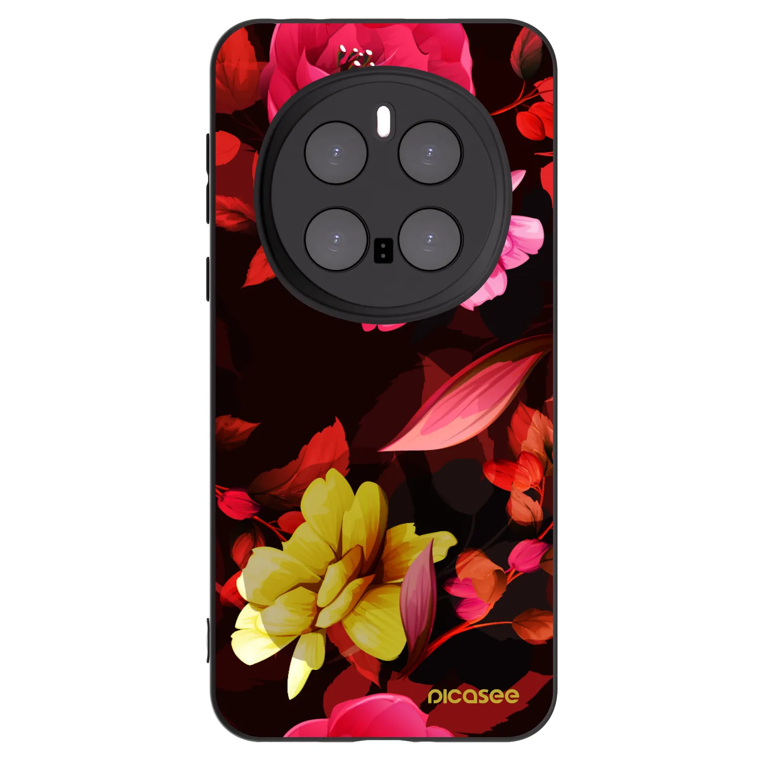Picasee silikonowe czarne etui na Honor Magic7 Pro 5G - Dark Peonny