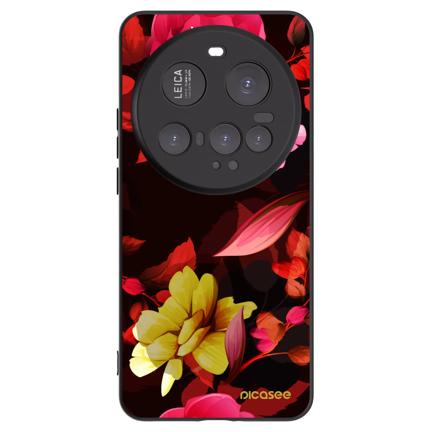 Picasee silikonowe czarne etui na Xiaomi 15 Ultra - Dark Peonny