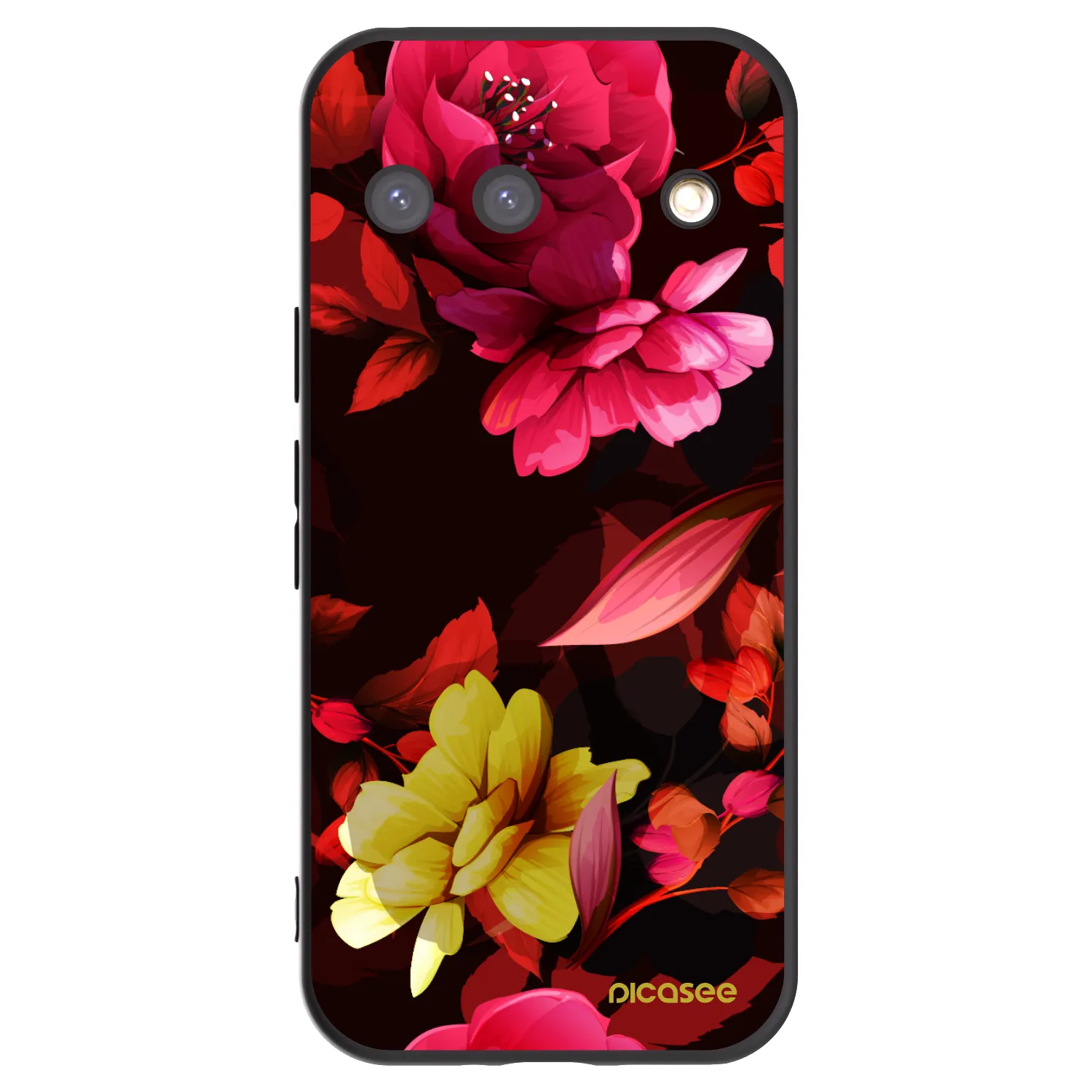 Picasee silikonowe czarne etui na Google Pixel 9 - Dark Peonny