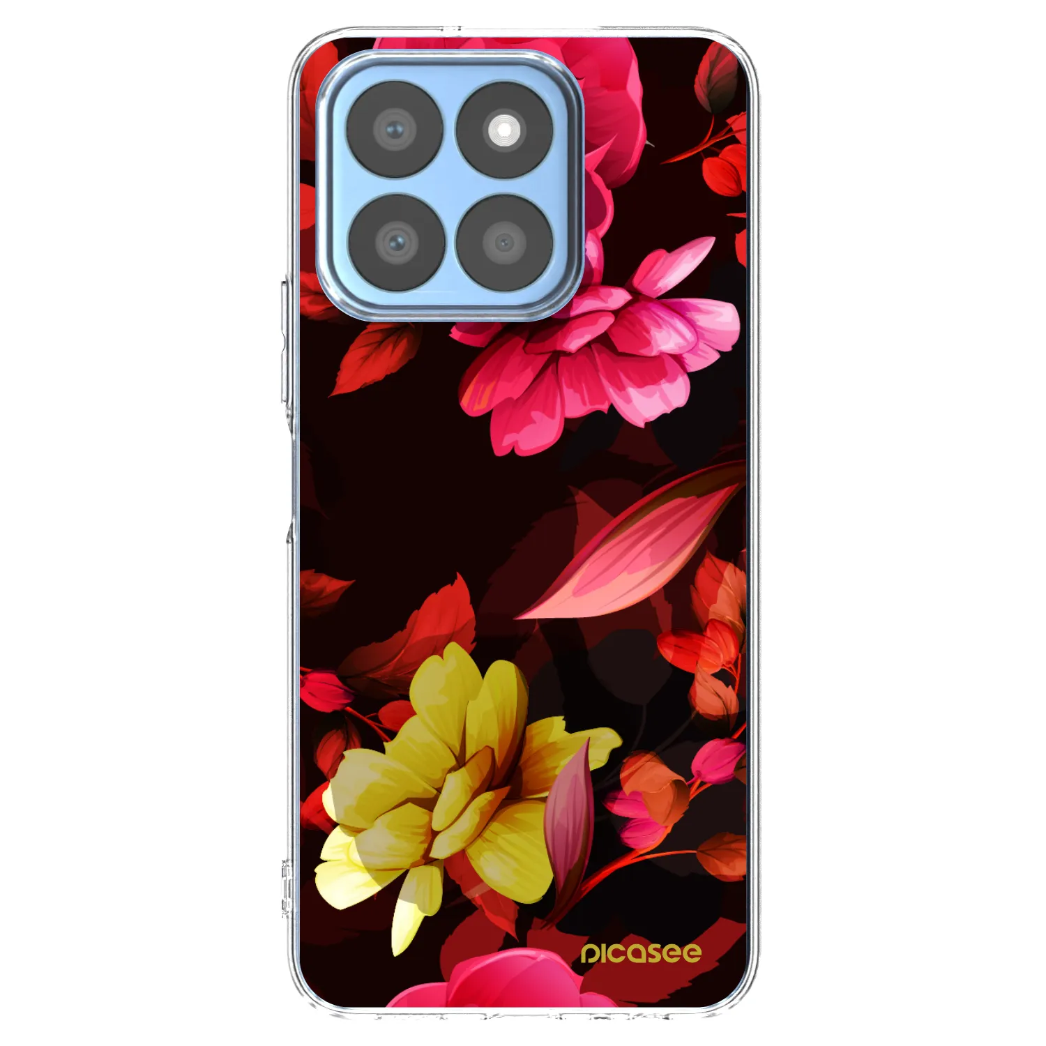 Picasee silikonowe przeźroczyste etui na Honor X8c - Dark Peonny