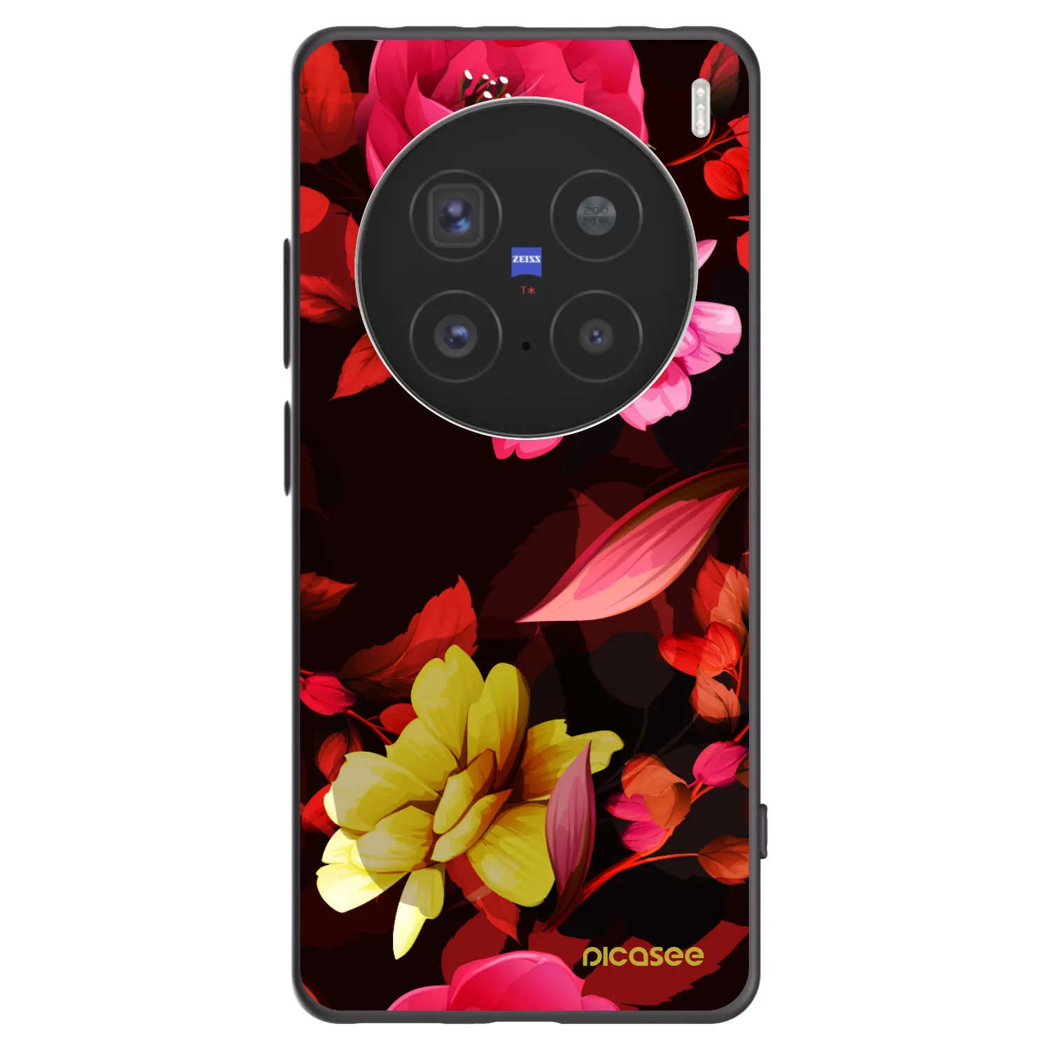 Picasee silikonowe czarne etui na Vivo X200 Pro - Dark Peonny