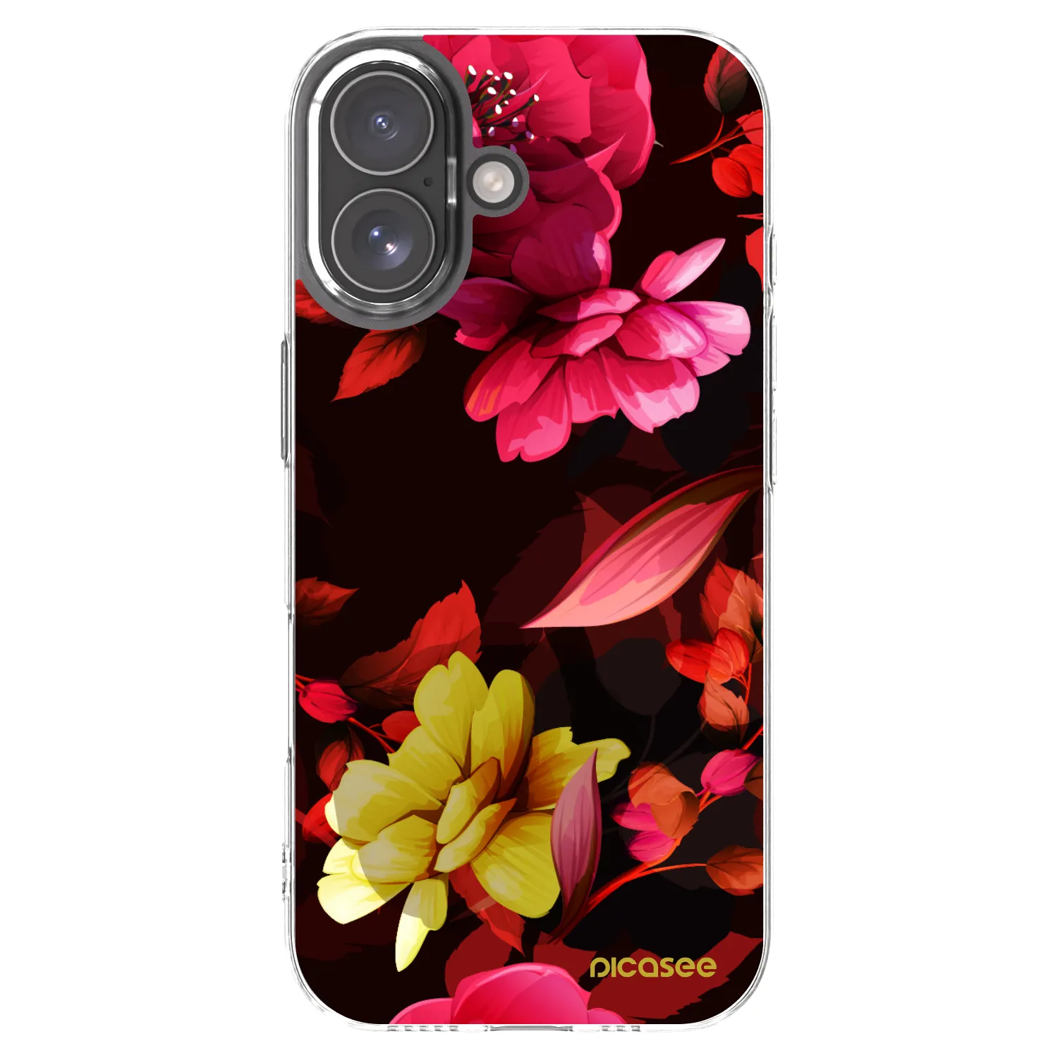 Picasee silikonowe przeźroczyste etui na Apple iPhone 17 - Dark Peonny