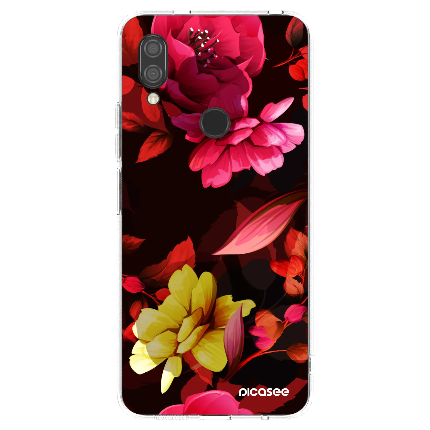 Picasee silikonowe przeźroczyste etui na Xiaomi Redmi 7 - Dark Peonny