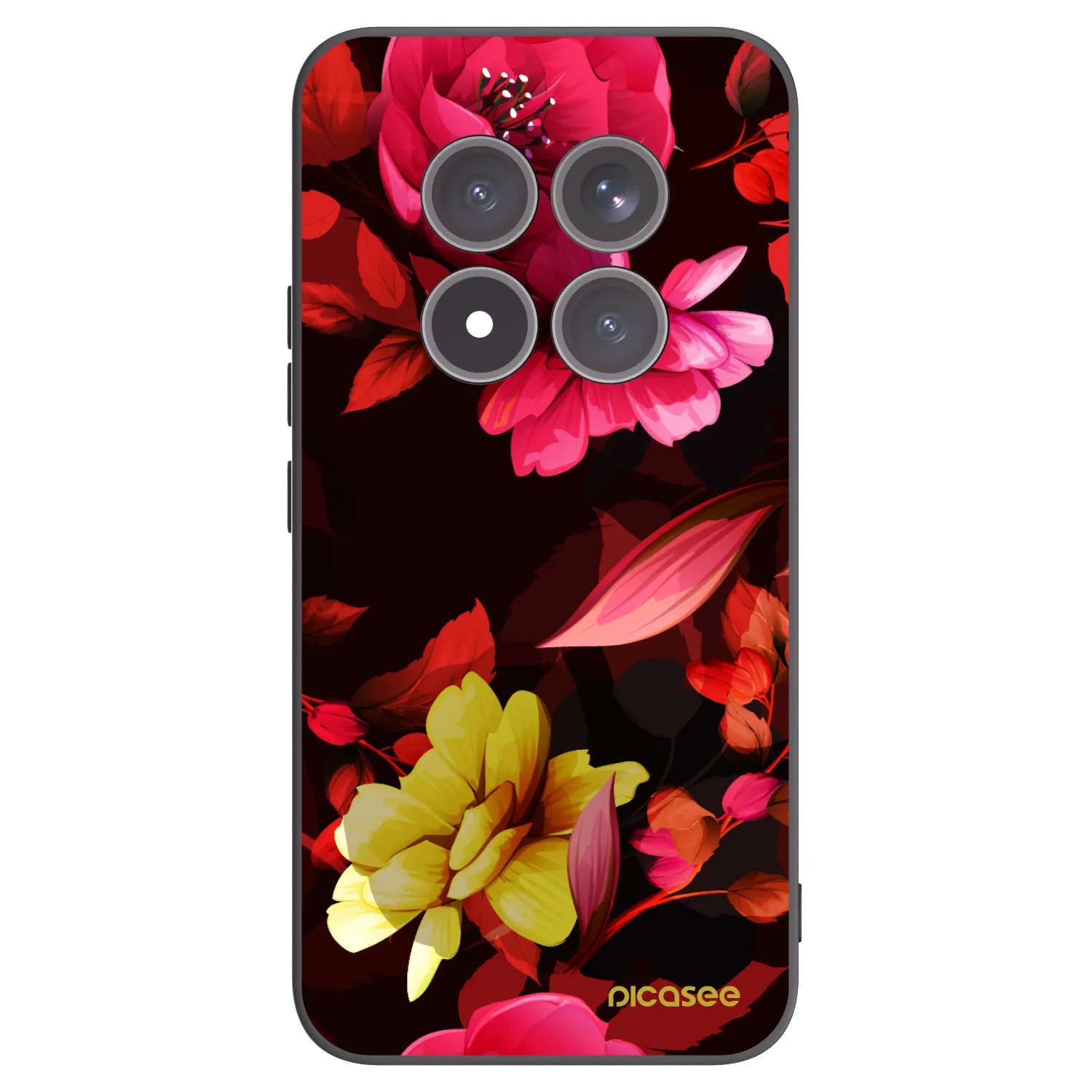 Picasee silikonowe czarne etui na Xiaomi Redmi Note 15 Pro+ - Dark Peonny