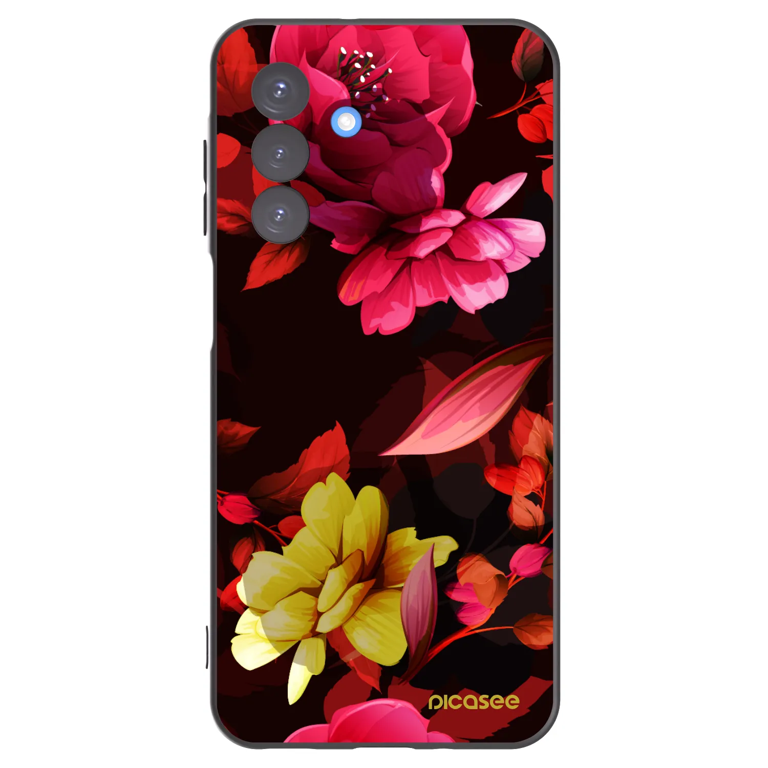 Picasee silikonowe czarne etui na Samsung Galaxy A17 5G - Dark Peonny