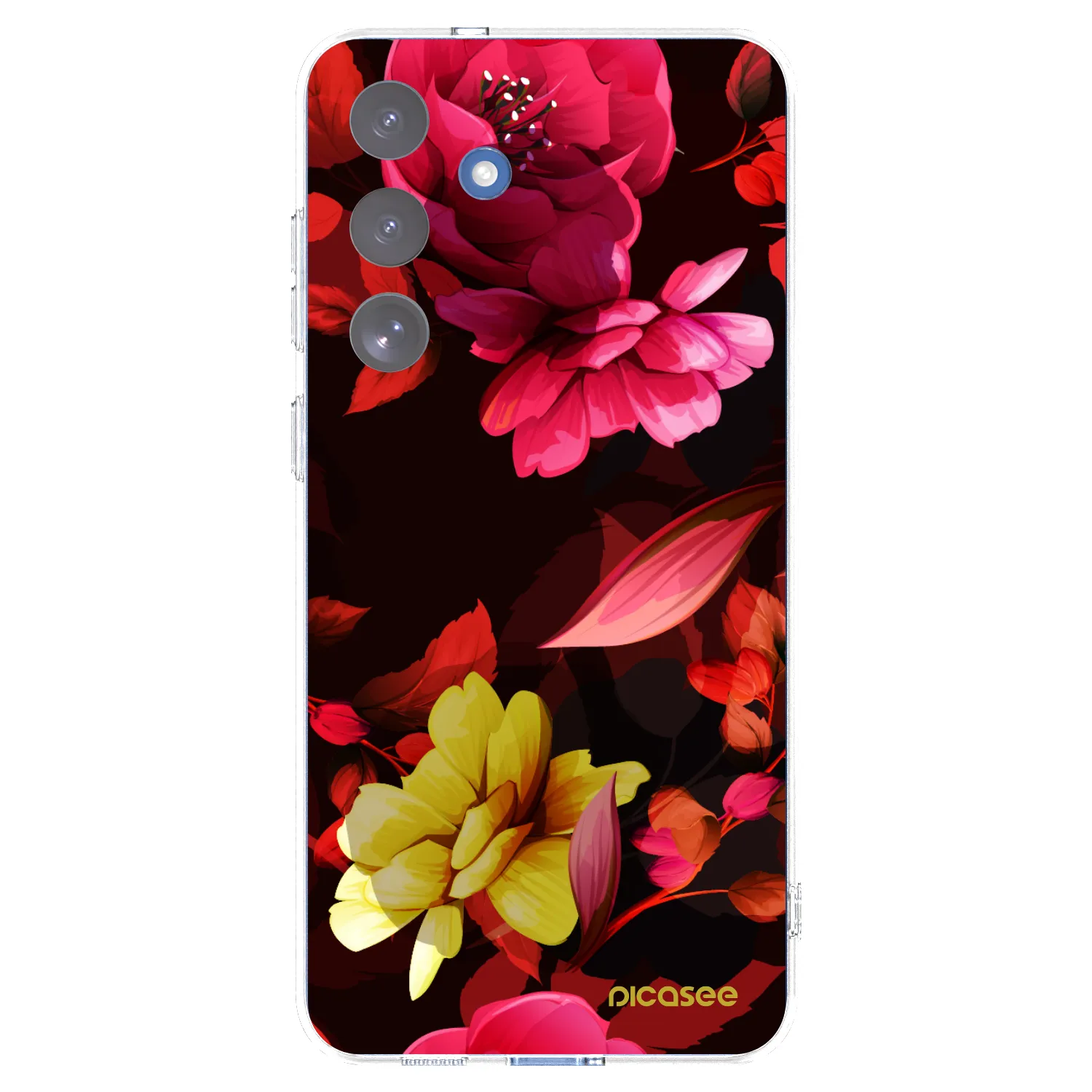 Picasee silikonowe przeźroczyste etui na Samsung Galaxy S25 FE 5G - Dark Peonny