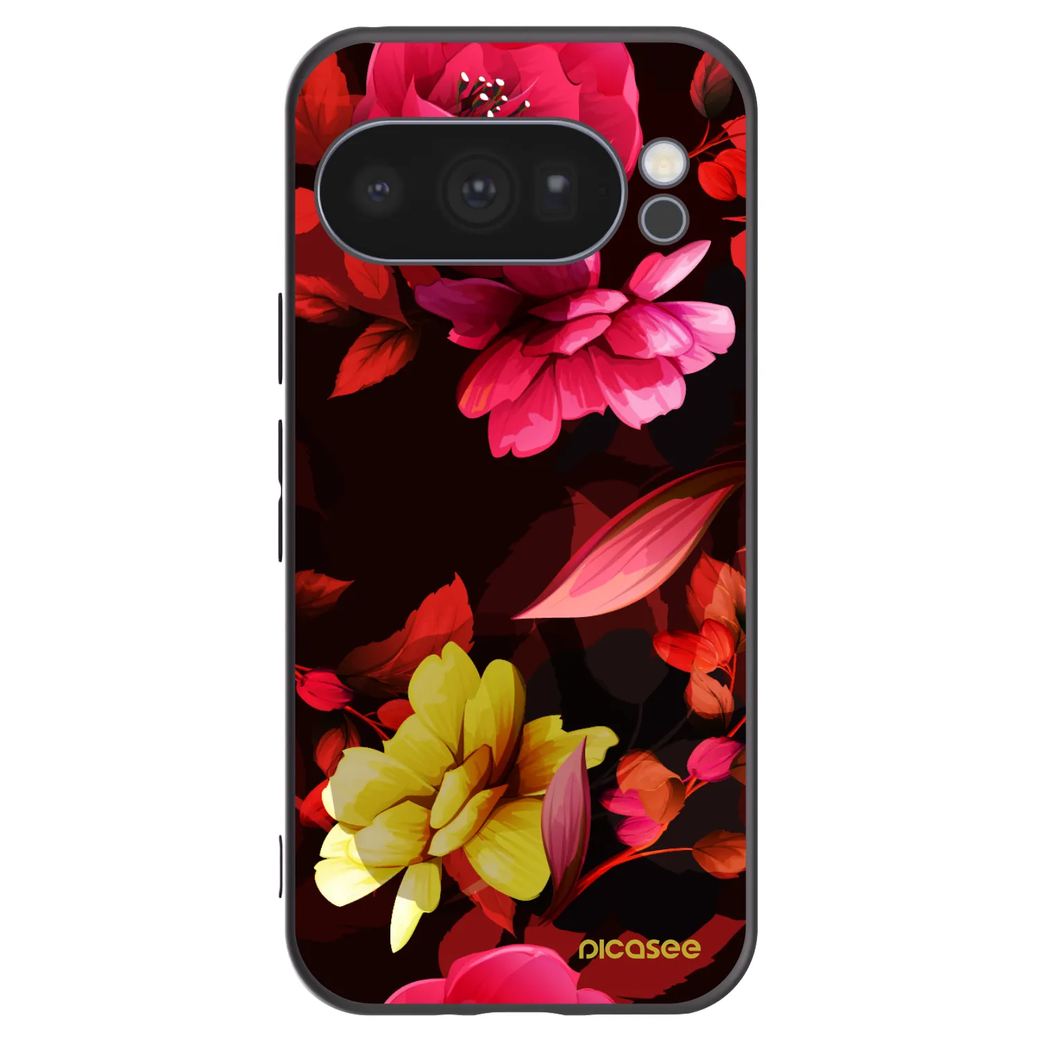 Picasee silikonowe czarne etui na Google Pixel 10 Pro - Dark Peonny