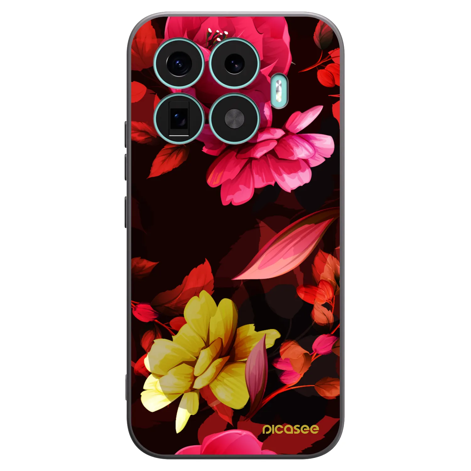Picasee silikonowe czarne etui na Xiaomi 17T - Dark Peonny