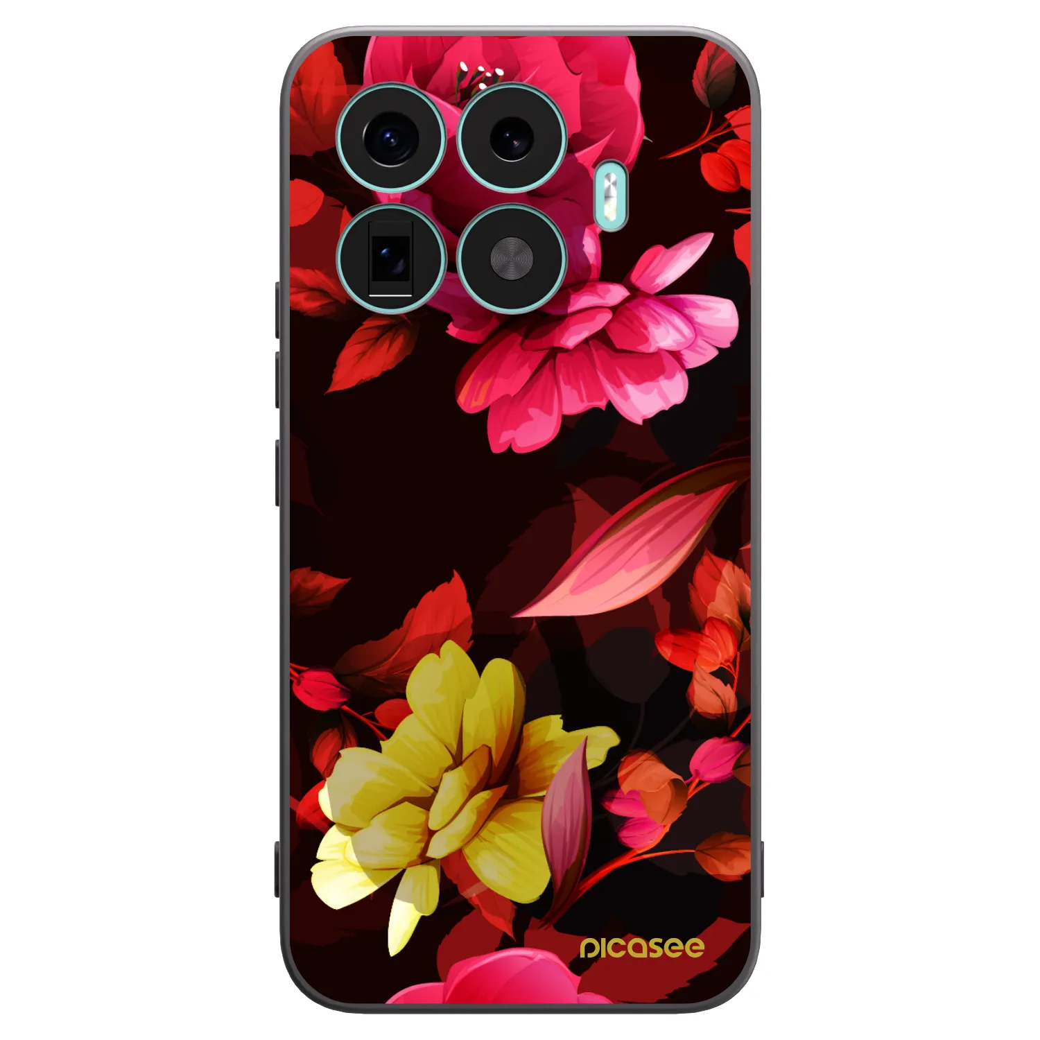 Picasee silikonowe czarne etui na Xiaomi 17T Pro - Dark Peonny