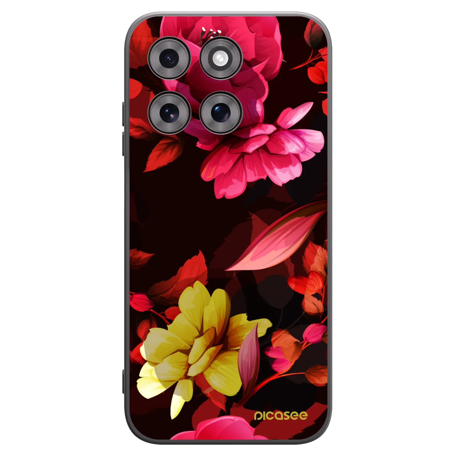 Picasee silikonowe czarne etui na Motorola Moto G77 - Dark Peonny