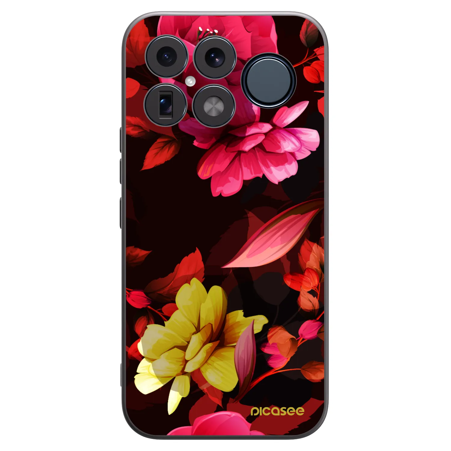 Picasee silikonowe czarne etui na Xiaomi Poco F8 Ultra - Dark Peonny