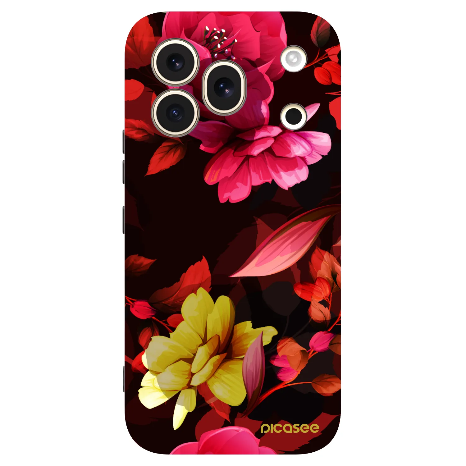 Picasee silikonowe czarne etui na Honor 600 Pro - Dark Peonny