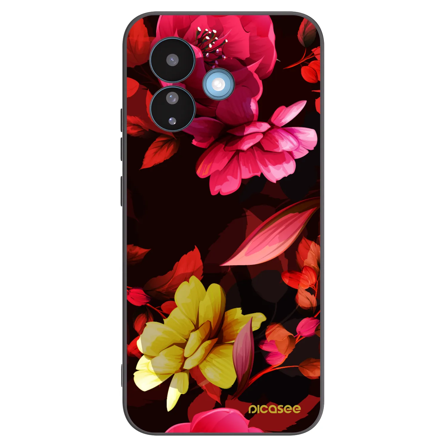Picasee silikonowe czarne etui na Xiaomi Redmi Note 17 Pro 5G - Dark Peonny