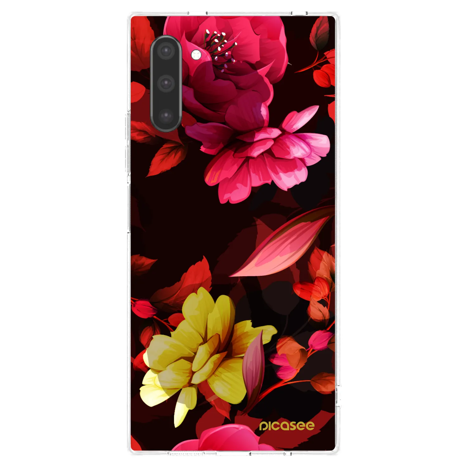 Picasee silikonowe przeźroczyste etui na Samsung Galaxy Note 10 N970F - Dark Peonny
