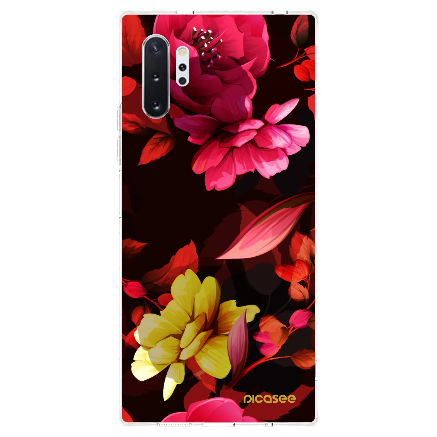 Picasee silikonowe przeźroczyste etui na Samsung Galaxy Note 10+ N975F - Dark Peonny