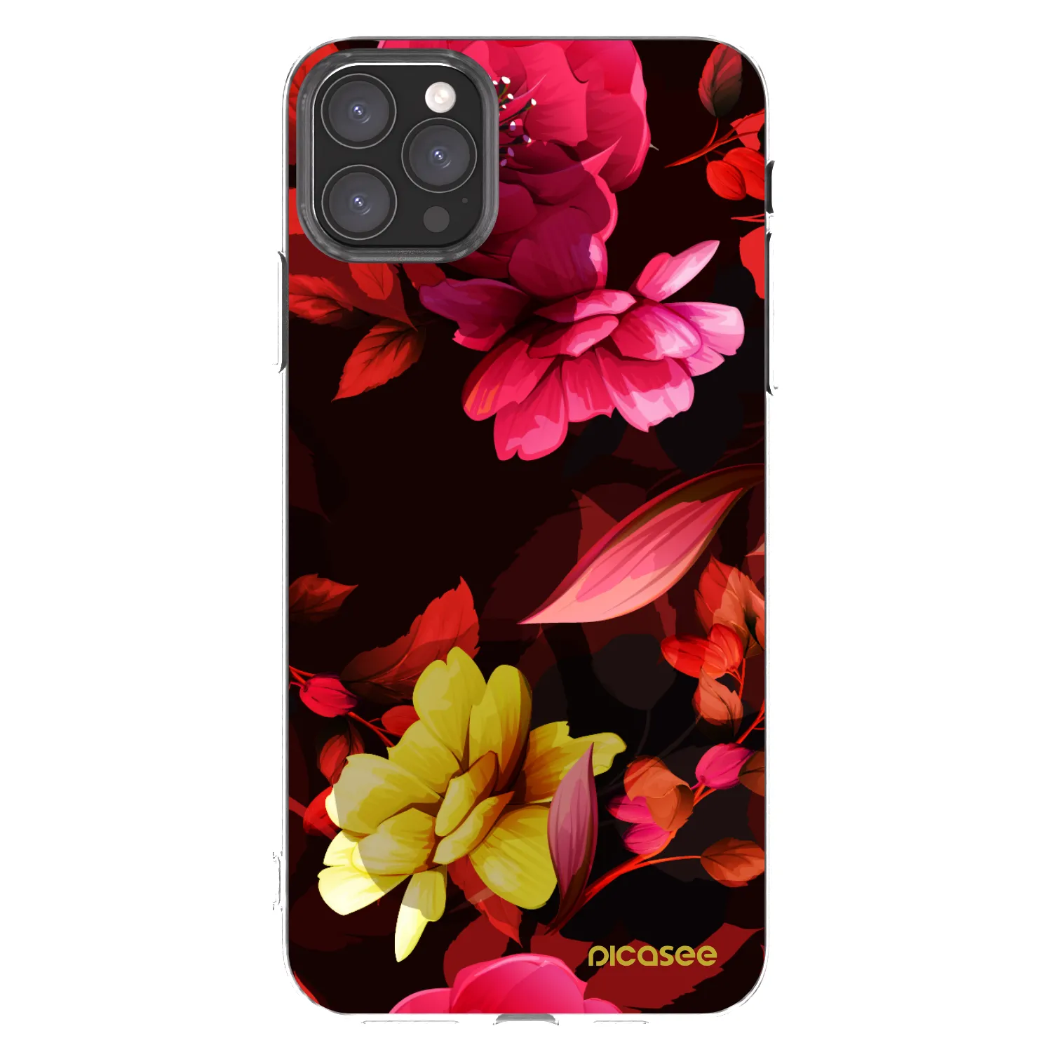 Picasee silikonowe przeźroczyste etui na Apple iPhone 11 Pro Max - Dark Peonny