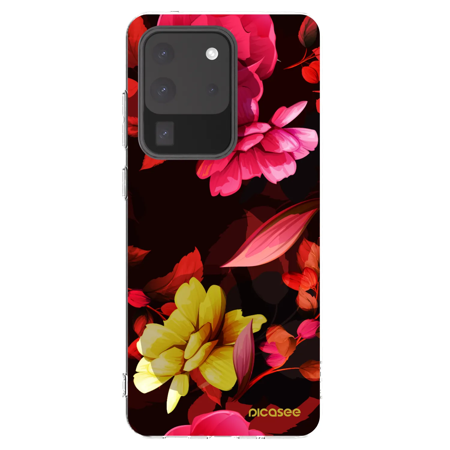Picasee silikonowe przeźroczyste etui na Samsung Galaxy S20 Ultra 5G G988F - Dark Peonny