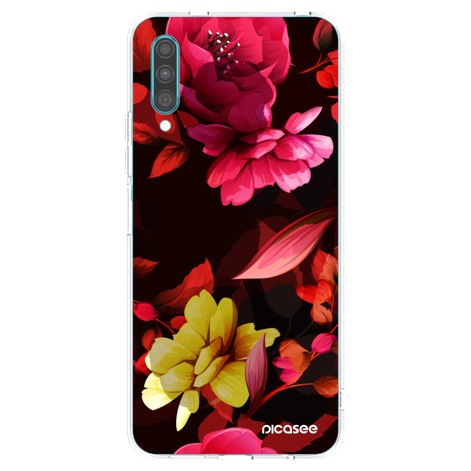 Picasee silikonowe przeźroczyste etui na Samsung Galaxy A30s A307F - Dark Peonny