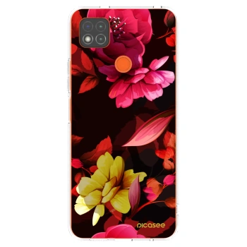 Picasee silikonowe przeźroczyste etui na Xiaomi Redmi 9C - Dark Peonny