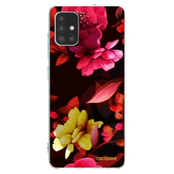 Picasee silikonowe przeźroczyste etui na Samsung Galaxy M51 M515F - Dark Peonny