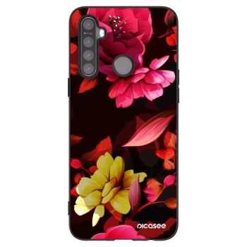 Picasee silikonowe czarne etui na Realme 6i - Dark Peonny