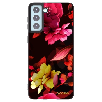 Picasee silikonowe czarne etui na Samsung Galaxy S21+ 5G G996F - Dark Peonny
