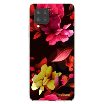 Picasee silikonowe przeźroczyste etui na Samsung Galaxy A42 A426B - Dark Peonny