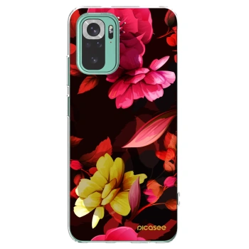 Picasee silikonowe przeźroczyste etui na Xiaomi Redmi Note 10 Pro - Dark Peonny