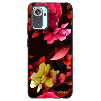Picasee silikonowe czarne etui na Xiaomi Redmi Note 10 Pro - Dark Peonny