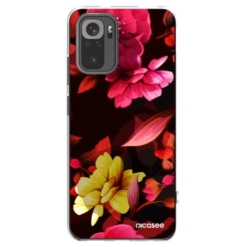 Picasee silikonowe przeźroczyste etui na Xiaomi Redmi Note 10S - Dark Peonny