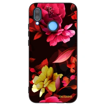 Picasee silikonowe czarne etui na Huawei P20 Lite - Dark Peonny