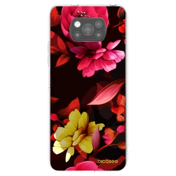 Picasee silikonowe czarne etui na Xiaomi Poco X3 Pro - Dark Peonny