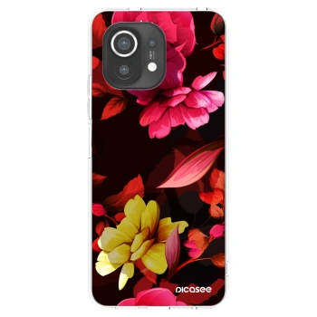 Picasee silikonowe przeźroczyste etui na Xiaomi Mi 11 - Dark Peonny