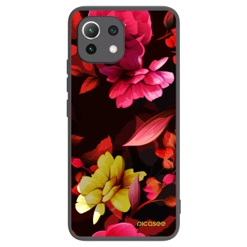 Picasee silikonowe czarne etui na Xiaomi Mi 11 Lite - Dark Peonny