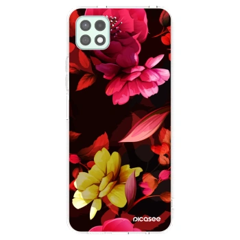 Picasee silikonowe przeźroczyste etui na Samsung Galaxy A22 A226B 5G - Dark Peonny