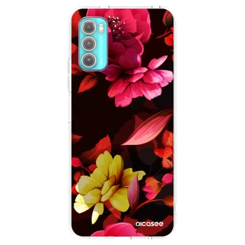 Picasee silikonowe przeźroczyste etui na Motorola Moto G60 - Dark Peonny