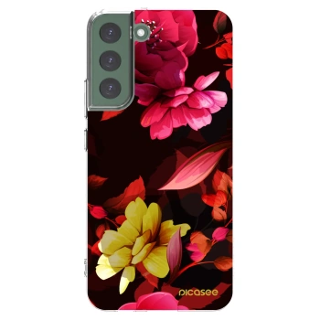 Picasee silikonowe przeźroczyste etui na Samsung Galaxy S22+ 5G - Dark Peonny