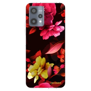 Picasee silikonowe przeźroczyste etui na Realme 9 Pro 5G - Dark Peonny